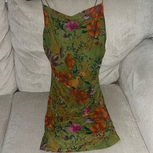 Green floral target dress